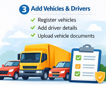 ExusTrans’ta taşıma kapasitesi, yük alanı ve ADR durumu ile araç ve sürücü ekleme ekranı