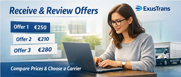 ExusTrans platformunda taşıyıcılardan gelen taşıma tekliflerini inceleyen bireysel kullanıcı